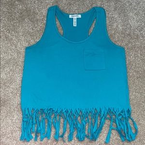 Aeropostale Teal Tank Top (with fringe)